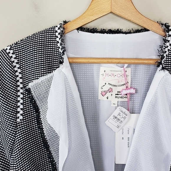 NWT Maison Common | Boho Fringe Black White Jacket - Picture 7 of 10